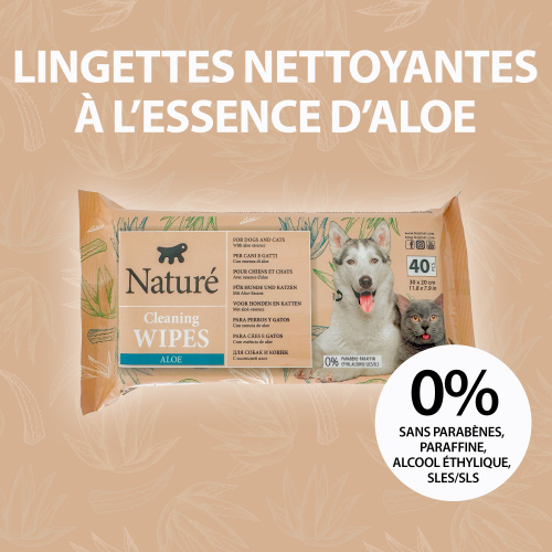 Влажные салфетки NATURÉ с алоэ вера для собак и кошек, 40шт в упаковке фото 6